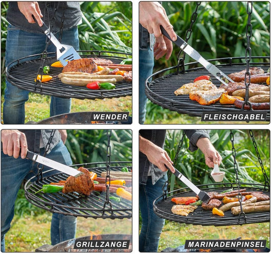 Utensili per barbecue 5 pezzi acciaio inox borsa di trasporto accessori griglia posate bbq grigliata