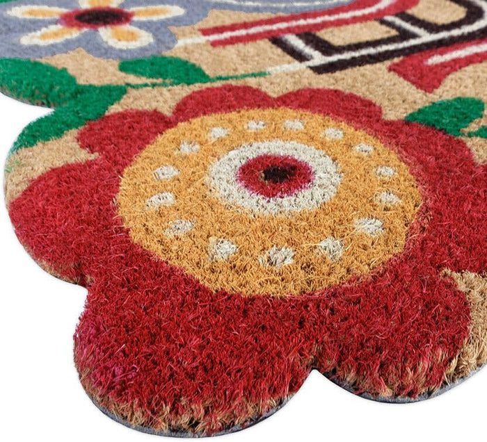 Zerbino Cocco 40x75 cm WELCOME Retro Gomma Antiscivolo Tappeto Moderno Porta Ingresso Entrata