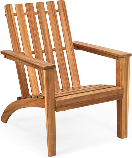 Sedia da Giardino in Legno, Sedia Bassa con Braccioli da esterno, Poltrone per Cortile, Piscina, Balcone e Giardino, Capacità di Carico 160 kg, 73 x 68 x 85cm (Naturale)
