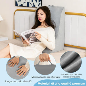 Cuscino a Cuneo per Letto e Divano, Cuscino con Design Curvo unico e Fodera Lavabile, Cuscino a Cuneo Ergonomico in Spugna, per Camera da Letto, Soggiorno
