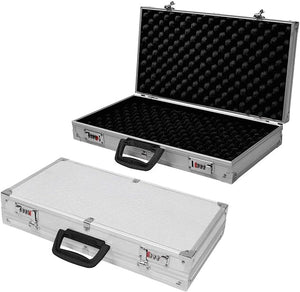 Custodia Dura in Alluminio per Armi, Valigetta per Pistole, Fucili con Serratura, 47 x 25 x 8,3 cm