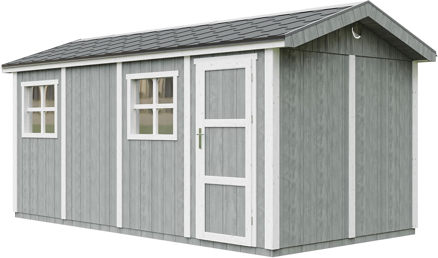 Casetta da giardino di qualit? premium 11,47 m² - H252x250x530 cm - Timbela M915C-CAVERN STEEL