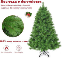 Albero di Natale Artificiale 180/210 CM, Albero di Natale con 586/808 Rami Folti e Base di Metallo, Ideale per Casa, Ufficio e Negozio, Verde (180 CM)