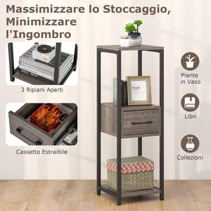 Scaffale per Piante in Metallo, Scaffale Portafiori con Scomparsa e Dispositivi Antiribaltamento, Scaffale Portavasi a Forma Quadrata per Salotto, Camera da Letto e Studio