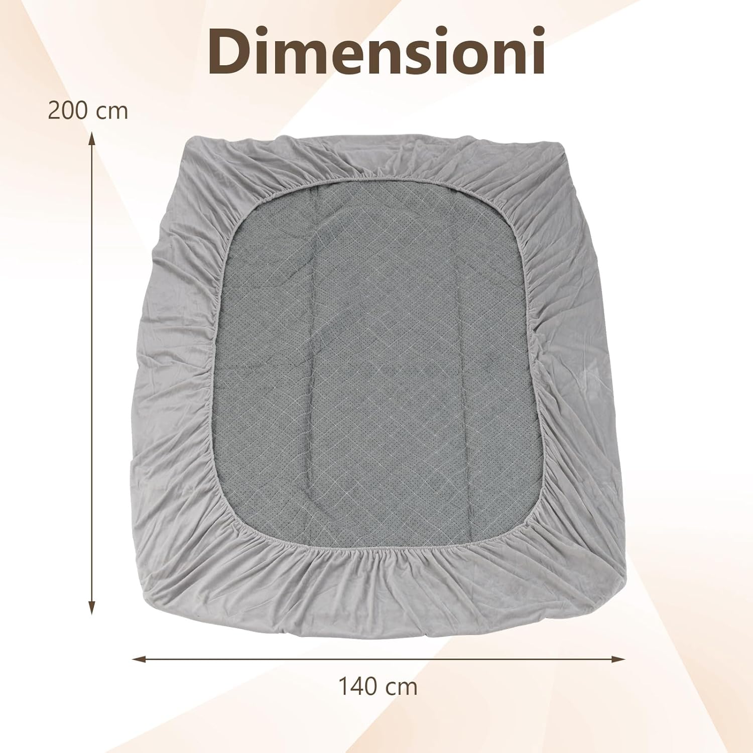 Protezione per Materasso, Coprimaterasso in Velluto Morbido di Lusso con Fondo Antiscivolo, Copertura per Materasso Confortevole con Imbottitura in Spugna (200 x 140 cm)