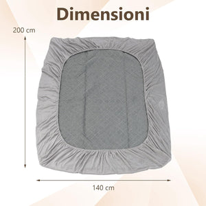 Protezione per Materasso, Coprimaterasso in Velluto Morbido di Lusso con Fondo Antiscivolo, Copertura per Materasso Confortevole con Imbottitura in Spugna (200 x 140 cm)