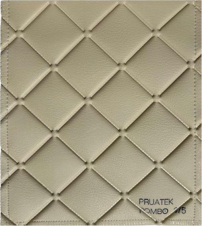 Tessuto FintaPelle Nautica Tappezzeria Alta Qualità "PRUATEK" - Colore ROMBI BEIGE CHIARO 0375 - Morbida e Resistente - Vendita al Metro - H.140