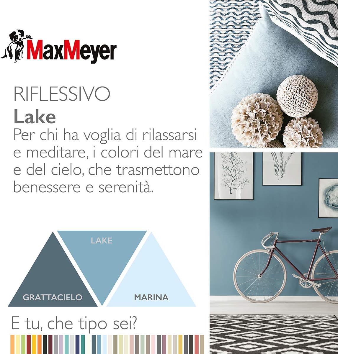 Idropittura Colorata Superlavabile per Interni HomeColor, Colore Lake, 2.5L