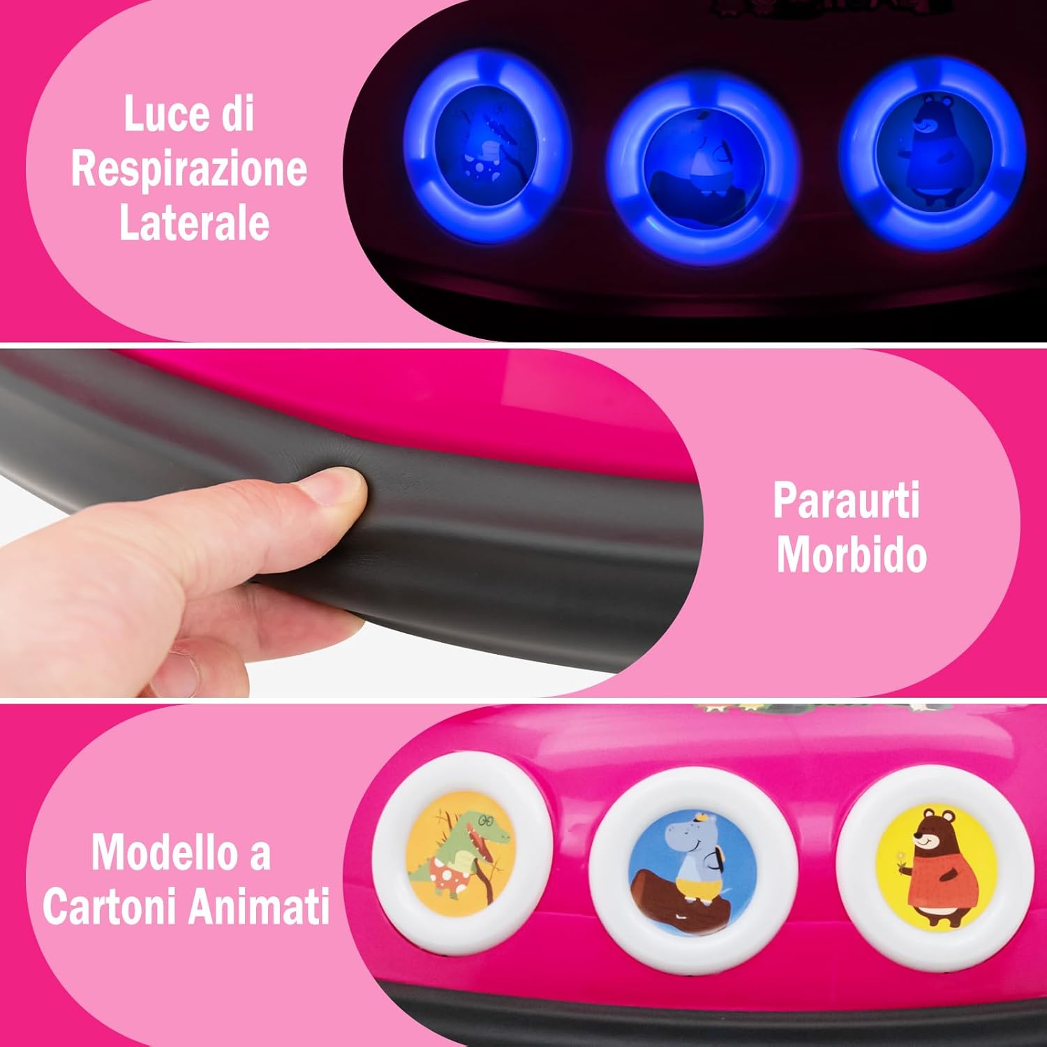 12V Autoscontro Elettrico per Bambini, Macchina Elettrica per Bambini con Design Girevole a 360° Telecomando Luci Musica, Macchina Cavalcabile per Bambini 37-96 Mesi (Rosa)