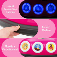 12V Autoscontro Elettrico per Bambini, Macchina Elettrica per Bambini con Design Girevole a 360° Telecomando Luci Musica, Macchina Cavalcabile per Bambini 37-96 Mesi (Rosa)