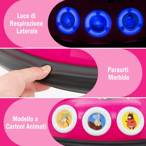 12V Autoscontro Elettrico per Bambini, Macchina Elettrica per Bambini con Design Girevole a 360° Telecomando Luci Musica, Macchina Cavalcabile per Bambini 37-96 Mesi (Rosa)