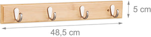 Appendiabiti da parete in bambù con 4 ganci 13_0002204