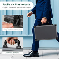 Set da Poker Completo con 400 Finches e 2 Mazzi di Poker, Valigetta in Alluminio con Tappetino, 5 Dadi e Bottone Dealer, Fish Poker per Texas Holdem e Blackjack