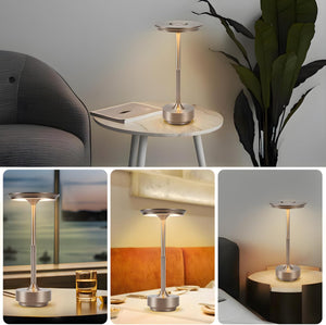 ZMH Lampada da tavolo wireless set 2 pezzi batteria touch dimmerabile USB ricaricabile per comodino camera letto