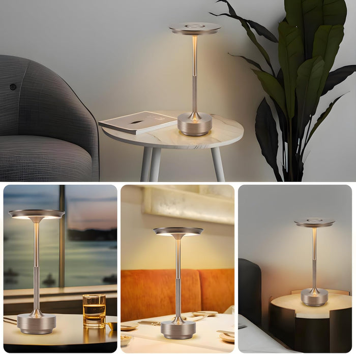 ZMH Lampada da tavolo wireless set 2 pezzi batteria touch dimmerabile USB ricaricabile per comodino camera letto