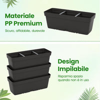 Letto Verticale Rialzato, 6 PZ Fioriere da Giardino per Verdure, Erbe e Fiori, Fioriere Elevate per Interni ed Esterni per Patio, Giardino e Balcone (Nero)