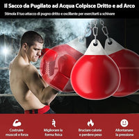 Sacco da Boxe per Bambini ed Adulti 50 kg, Sacco da Boxe ad Acqua con Catena Metallica Regolabile, Ganci, Fibbie di Assicurazione e Tubo dell’Acqua