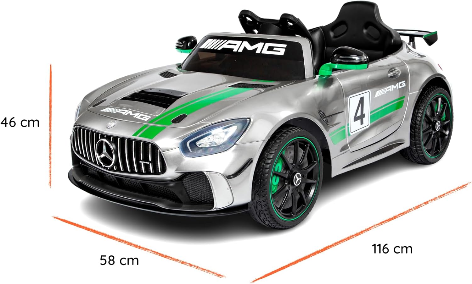 Auto Elettrica per Bambini Mercedes GT4 AMG Luxury  12V