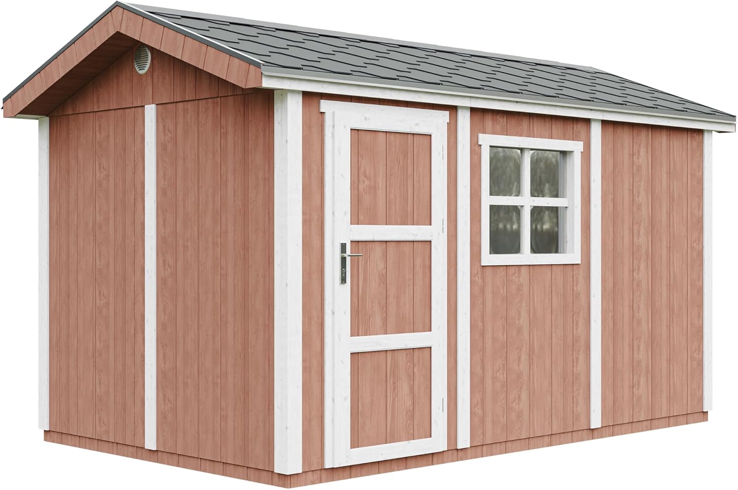 Casetta da giardino di qualit? premium 8,68 m² - H252x250x412 cm - Timbela M914-REDWOOD RED