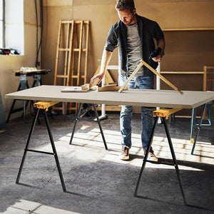 2 Cavalletti da Lavoro Pieghevoli, Coppia di Cavalletti in Metallo per Segare, Carico Fino a 275 kg (Modello 1)