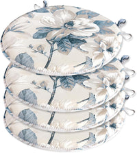 Set 4 Cuscini Sedia Rotondi Cotone Con Lacci Lavabili Morbidi Coprisedia Tondi Shabby Chic Vintage