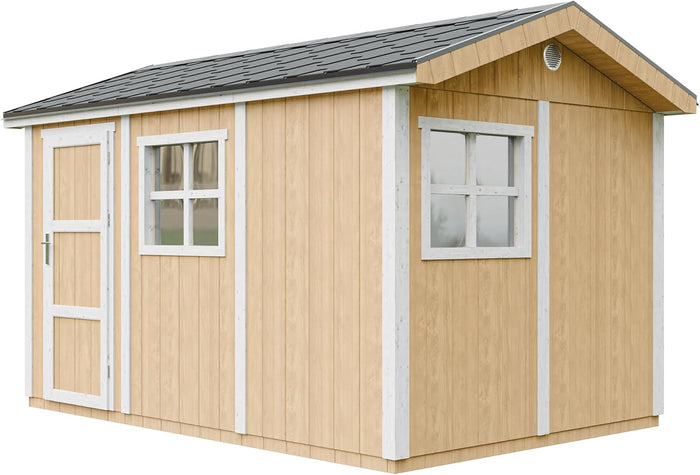 Casetta da giardino di qualit? premium 8,68 m² - H252x250x412 cm - Timbela M914-HARVEST HONEY