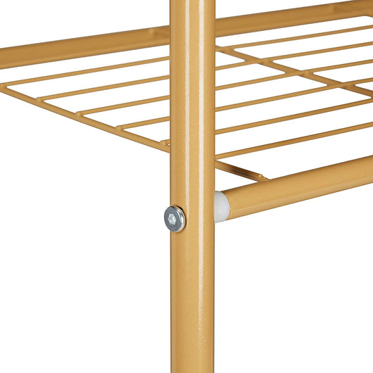 Appendiabiti asta appendiabiti porta scarpe stivali 2 scomparti 60 cm in metallo marrone 13_0002134_2