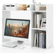 Scaffale da Scrivania in Legno, Libreria da Tavolo Salvaspazio con 4 Ripiani e Scomparto Aperto, Scaffale Espositivo per Computer, Casa Ufficio, 94x25x74 cm (Bianco)