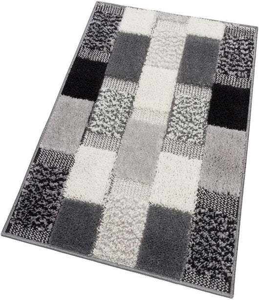 Tappeto Bagno 50x80 cm Moderno Soffice Antiscivolo Assorbente Doccia Grigio