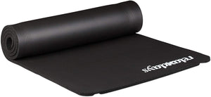 Tappetino yoga spessore 1 cm cinturino in gomma trasporto ginnastica pilates aerobica nero 13_0002843_3
