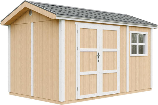 Casetta da giardino di qualit? premium 8,68 m² - H252x250x412 cm - Timbela M914A-HARVEST HONEY