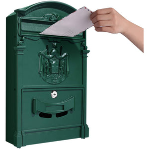 Cassetta postale per posta artistica alluminio esterno verde 260x410x90 mm vulcania