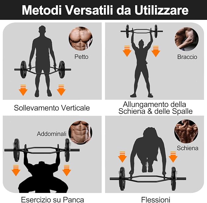 Barra della Trappola Olimpica, Barra Esagonale Pieghevole con Manici Zigrinati, Manicotti 25 cm e Molle, Olympic Hex Trap Bar per Sollevamento Pesi e Bodybuilding, Carico 363 kg(Nero)