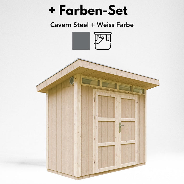 Casetta da Giardino di QUALITÃ€ PREMIUM 3mq-L161xW294cm - TIMBELA M901A-CAVERN STEEL