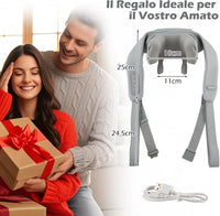 Massaggiatore Cervicale, Massaggiatore Shiatsu per Collo e Spalle Senza Fili con Impasto Profondo 4D dei Tessuti con Riscaldamento, 2 Modalità e 2 Livelli di Intensità (Grigio)