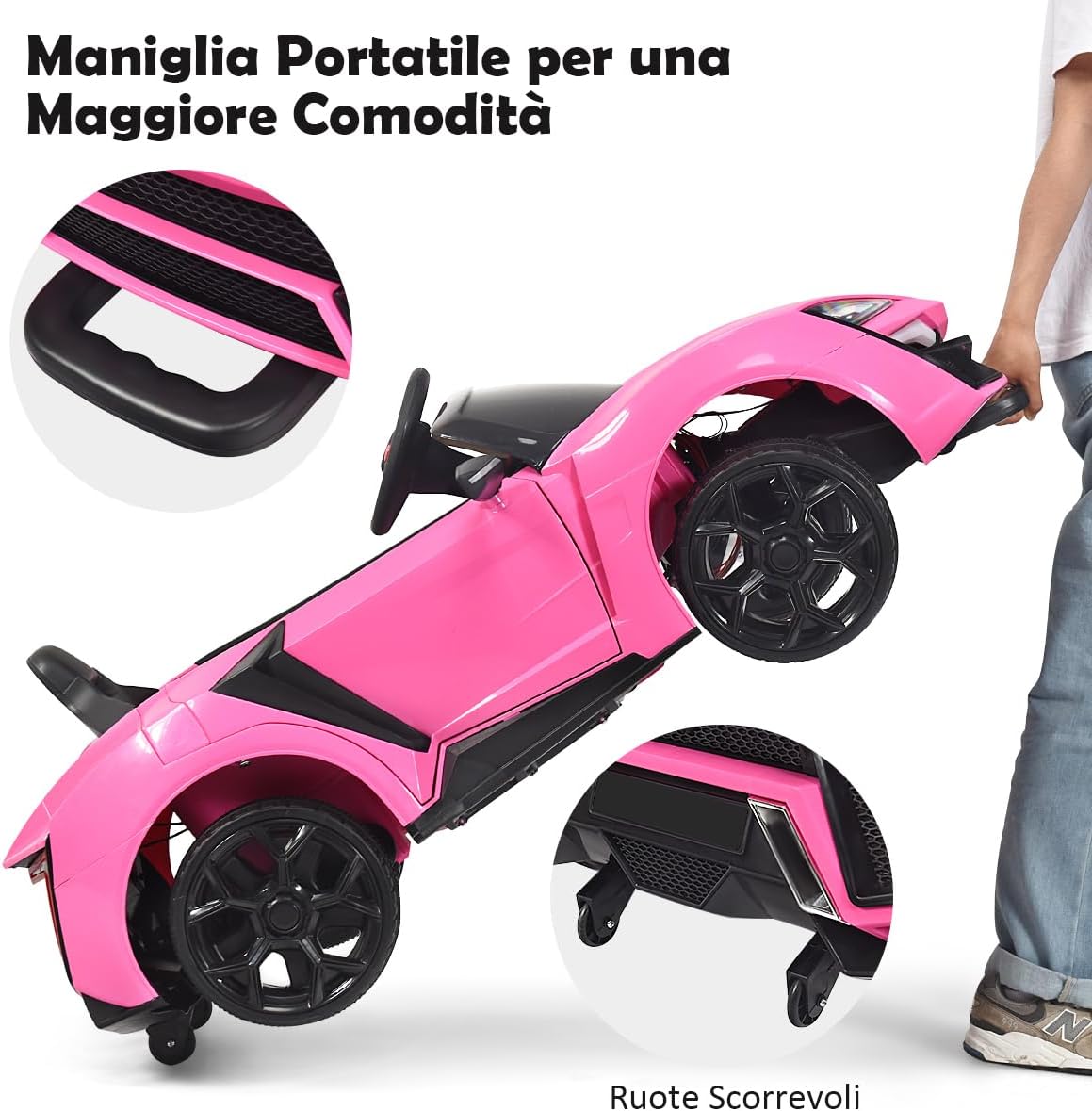 12V Macchina Elettrica per Bambini, Veicolo Elettrico per Bambini con Telecomando e Molla Ammortizzante, Funzione Avvio Dolce, Velocità 3-5 km/h