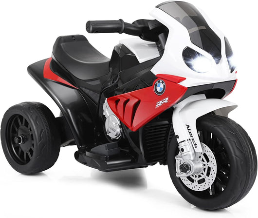 BMW Moto Cavalcabile per Bambini, Moto Giocattolo con Rotelle, Fari, Funzione Musica, Motocicletta a 3 Ruote, Regalo Perfetto per Bambini, 66 x 37 x 44,5 cm (Rosso)