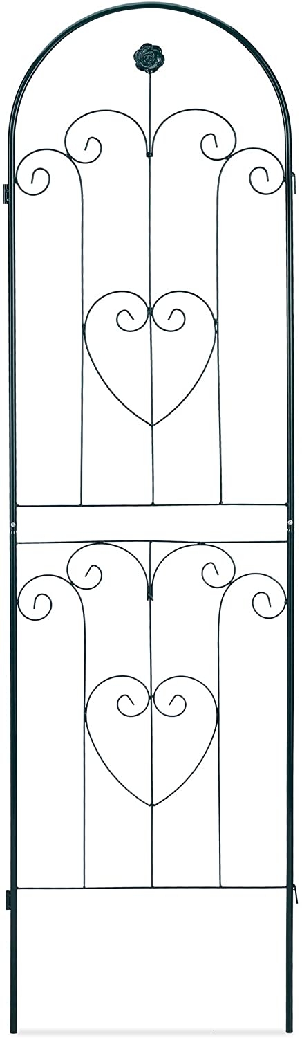 Recinzione a traliccio per piante rampicanti ad arco da giardino in ferro set da 2 verde 13_0002896