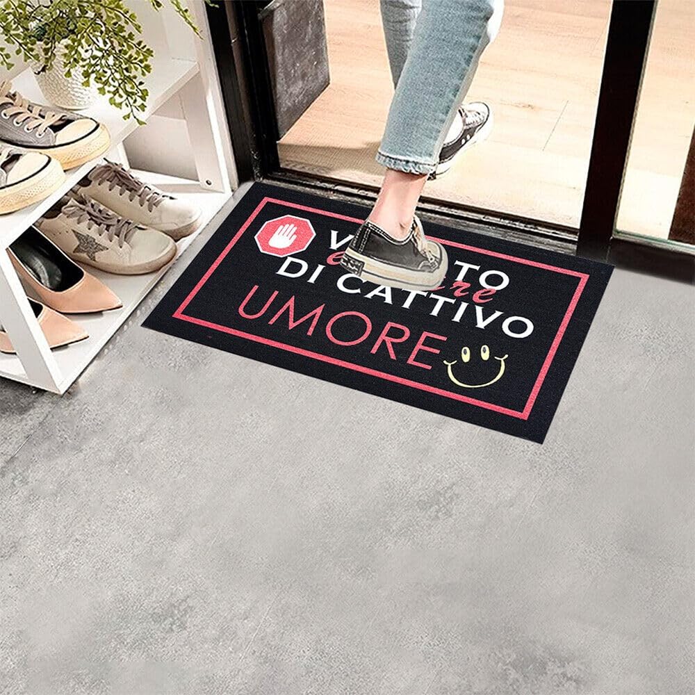 Zerbino Gomma Sostenibile 40X70 Antiscivolo Ingresso Interno Esterno Moderno Dis.D