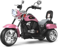 6V Moto Elettriche per Bambini, Moto Cavalcabile Marcia Avanti e Indietro, Portanza di Peso 30kg (Rosa Chiaro)
