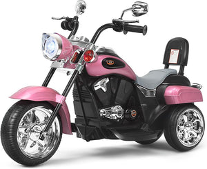 6V Moto Elettriche per Bambini, Moto Cavalcabile Marcia Avanti e Indietro, Portanza di Peso 30kg (Rosa Chiaro)