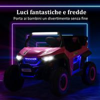 12V Auto Elettrico per Bambini, Macchina Fuoristrada a 2 Posti, Macchina Elettrica con Luci Suoni, Regalo per Bambini 3-8 Anni, 118x74x71 cm (Rosa)