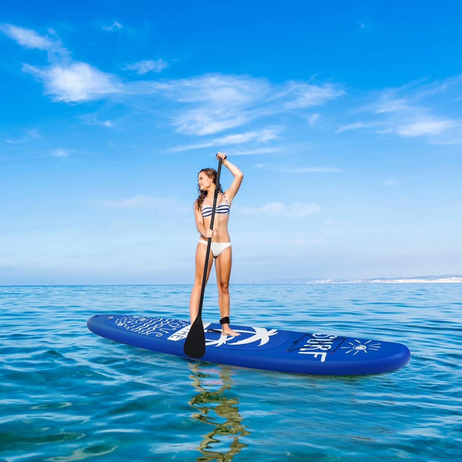 SUP Stand Up Paddle Board Tavola da SUP Gonfiabile con Borsa e Pinne
