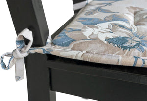 Set 4 Cuscini Sedia Cotone Con Lacci Lavabili Morbidi Universali Coprisedia Shabby Chic Vintage