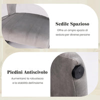 Poltrona con Pouf, Poltrona Relax con Poggiapiedi, Set di Poltrona e Pouf Rivestiti in Velluto, con Schienale Curvo Aperto, Poltrona da Lettura per Soggiorno, Portata 180 kg