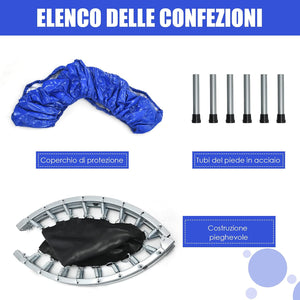 Mini Trampolino Elastico e Pieghevole, Capacità di Carico 150 kg, per Interno ed Esterno