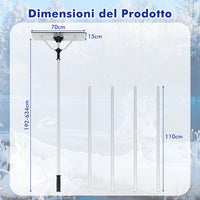 Restrello da Neve per Tetto Lungezza 635 cm, Rastrello per Neve Telescopico con Testa Pieghevole, Restrello in Alluminio Allungabile con 5 Asta Rimozione Neve, Pala da Neve per Tetto