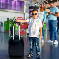 Set di Valigia per Bambini, 16" Valigia+ 12" Zaino, 2 Pezzi, con Ruote Girevoli a 360° e Maniglia Retrattile, Ideale per Viaggiare in Modo Comodo e Divertente (Modello 17)