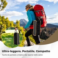 Sedia da Campeggio Portatile, Sedia Ergonomica Pieghevole da Zaino con Borsa da Trasporto, Poltrona da Esterno per Escursionismo, Spiaggia e Picnic, Portata 150 kg
