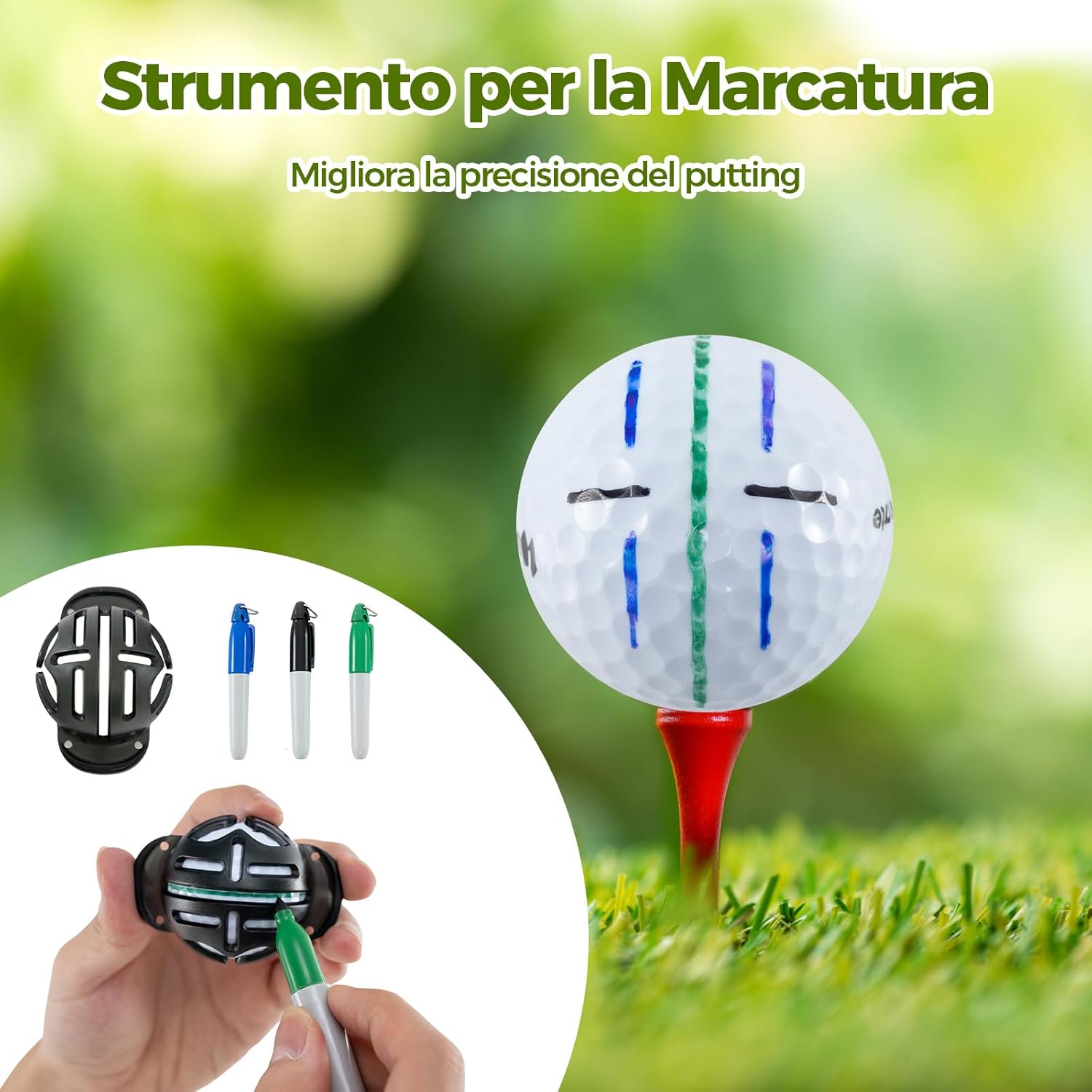 Set Completo da Golf, Tee da Golf, Asciugamano, Cintura da Golf, Cappello da Golf, Attrezzo per Divot, Segnapallina & Borsa Portaoggetti, Scatola Regalo Golf per Uomo e Donna